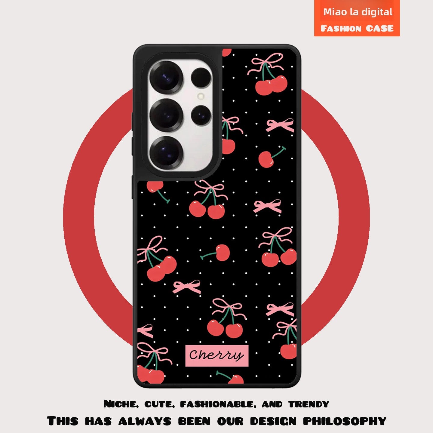 Cherry Bow Magnetic Shockproof Phone Case For the Samsung Galaxy