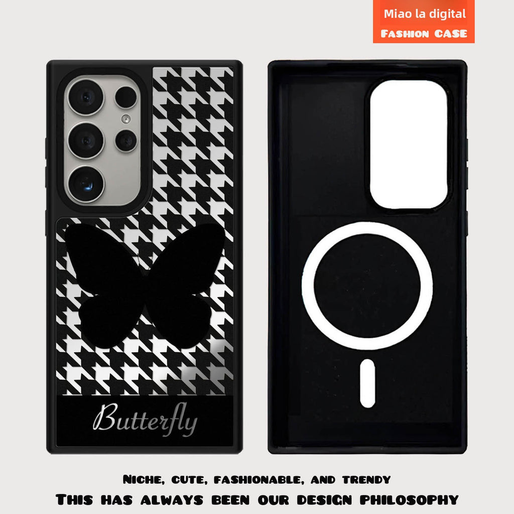 Butterfly Heart Magnetic Shockproof Phone Case For Samsung Phones