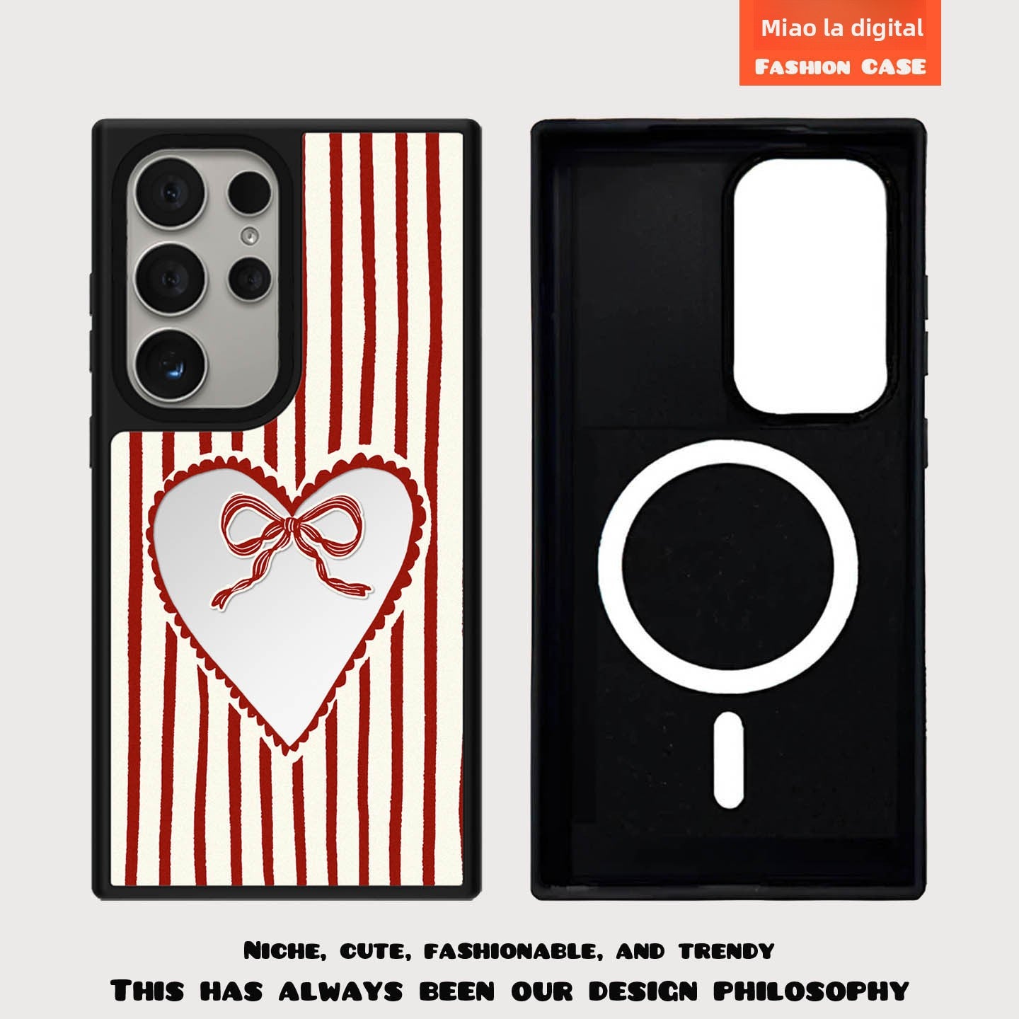 Butterfly Heart Magnetic Shockproof Phone Case For Samsung Phones
