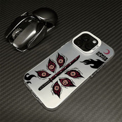 Demon Slayer Kokushibou Metal Button Anime Phone Case for Apple IPhone Series