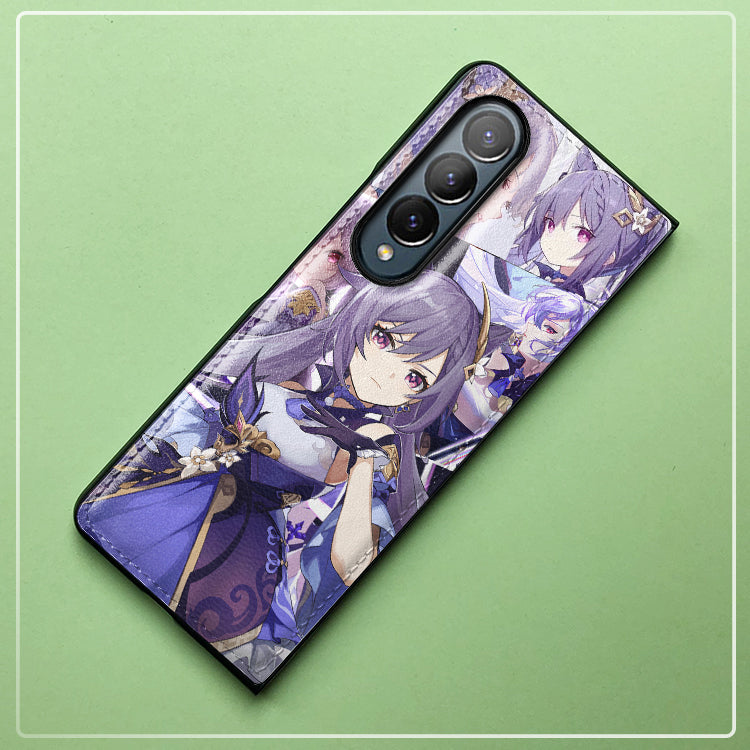 Genshin Impact Texture Leather Phone Case For Samsung Mobile Phones