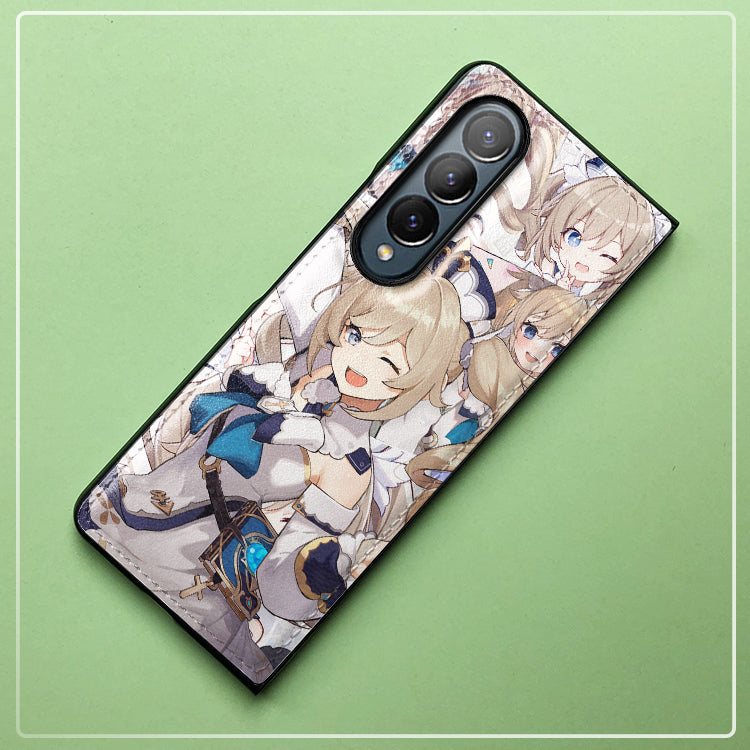 Genshin Impact Texture Leather Phone Case For Samsung Mobile Phones