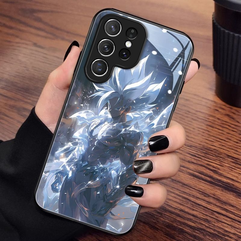 Dragon Ball Ultra Instinct Goku Full Coverage Glass Phone Case For Samsung