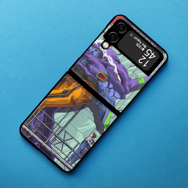 Neon Genesis Evangelion Unit-01 PU Folding Phone Case for Samsung