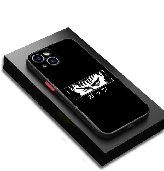 Funda de teléfono translúcida esmerilada de anime para iPhone