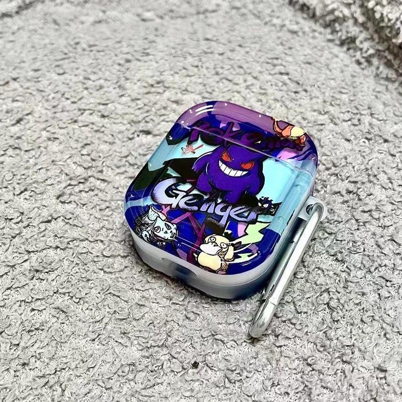 Anime Gengar Purple Airpods Case with Case Keychain Loop - HelloAnimeCases