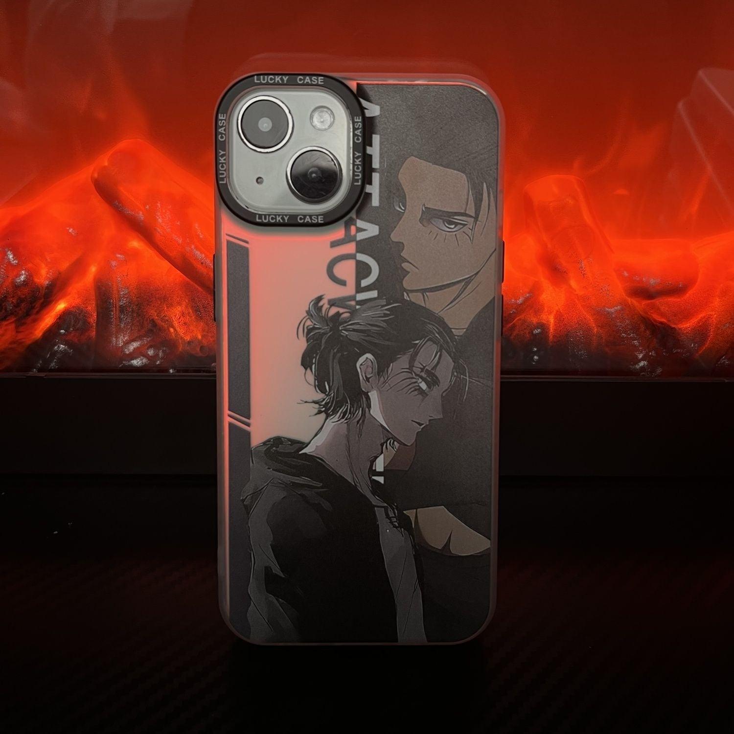 Attack on Titan Eren Yeager Laser Anime Case Anti-drop for IPhone - HelloAnimeCases