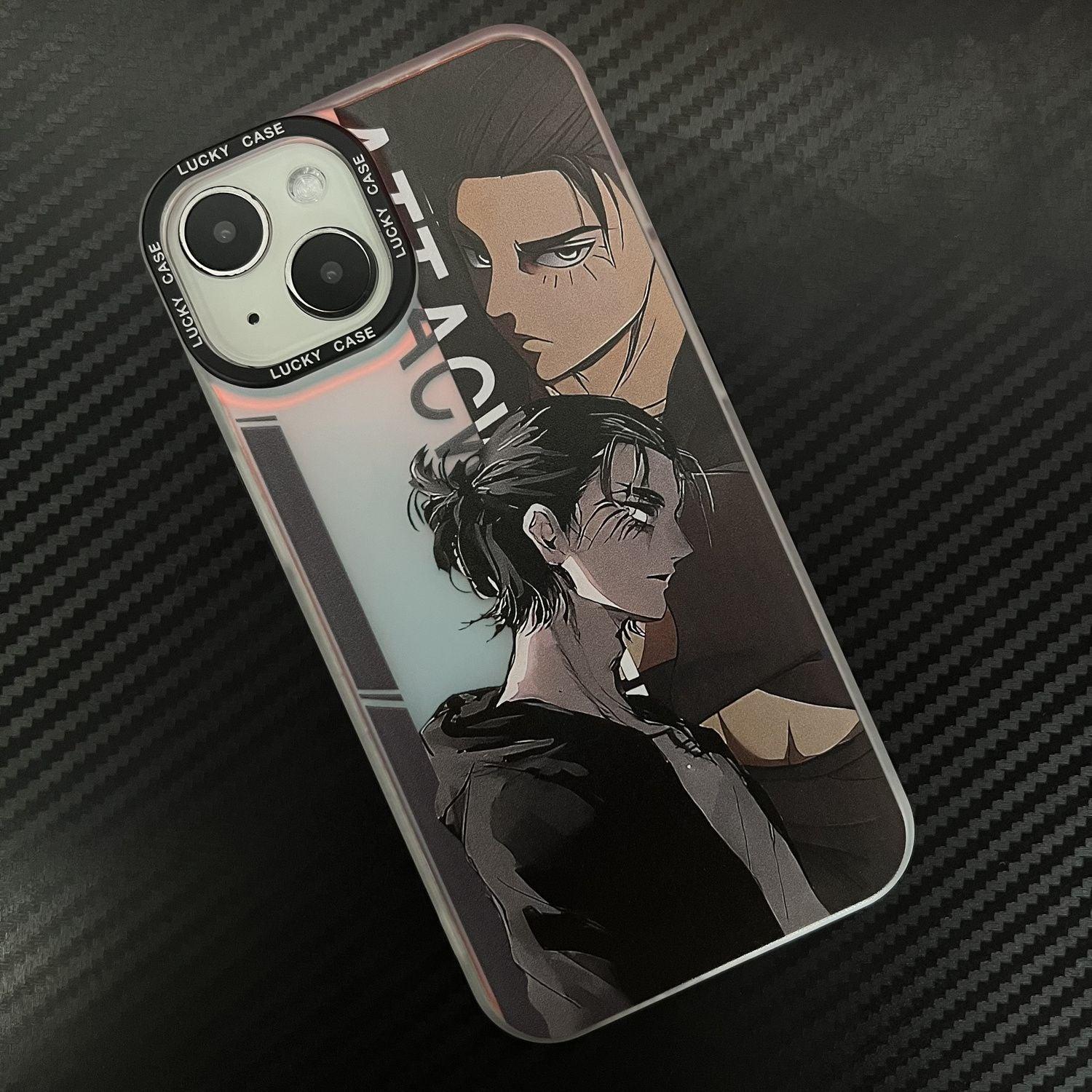 Attack on Titan Eren Yeager Laser Anime Case Anti-drop for IPhone - HelloAnimeCases