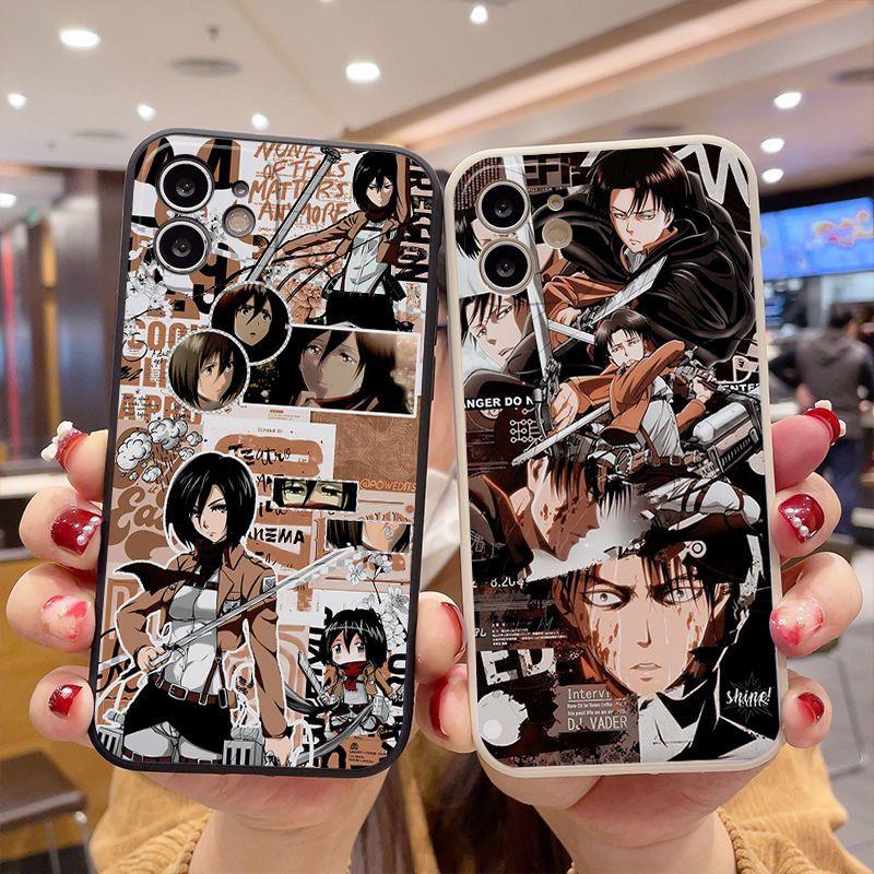 Funda para teléfono de Attack on Titan Eren Yeager con borde recto Anime