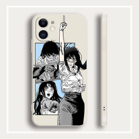 Black and White Chainsaw Man Asa Yoru Phone Case - HelloAnimeCases