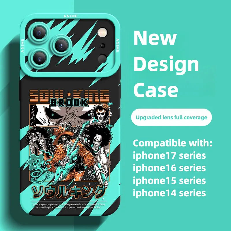 ONE PIECE Brook iPhone Anime Phone Case Silicone iPhone 17 Series Case