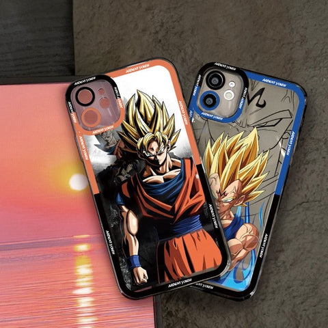 Funda transparente para teléfono Dragon Ball Z Goku Vegeta Saiyan