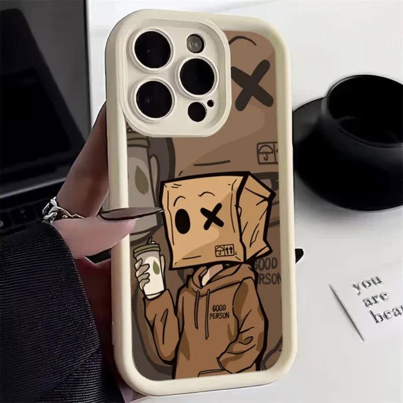 Carton Man Silicone Phone Case for IPhone - HelloAnimeCases