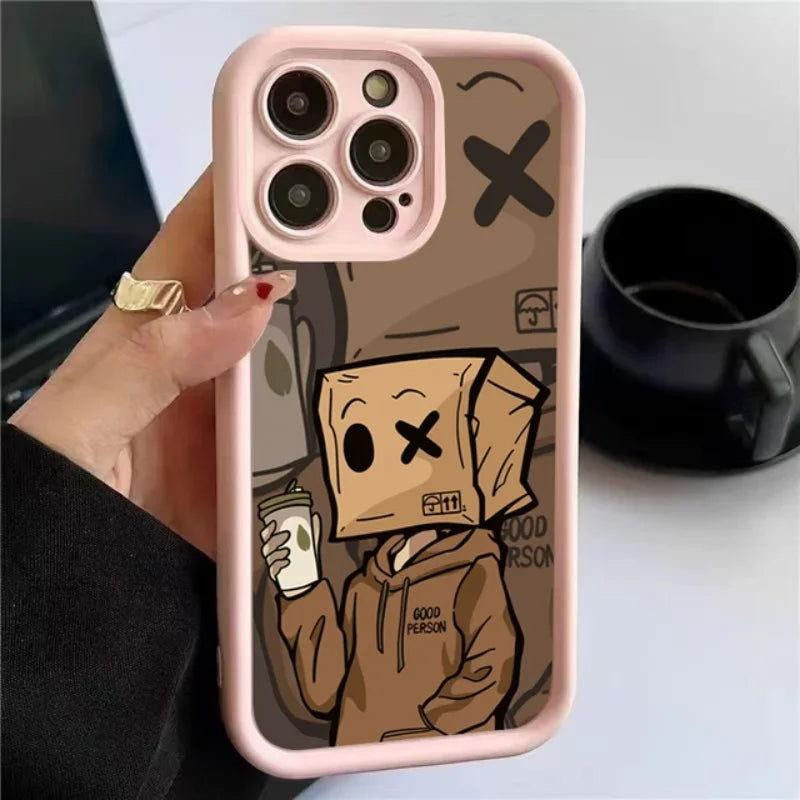 Carton Man Silicone Phone Case for IPhone - HelloAnimeCases