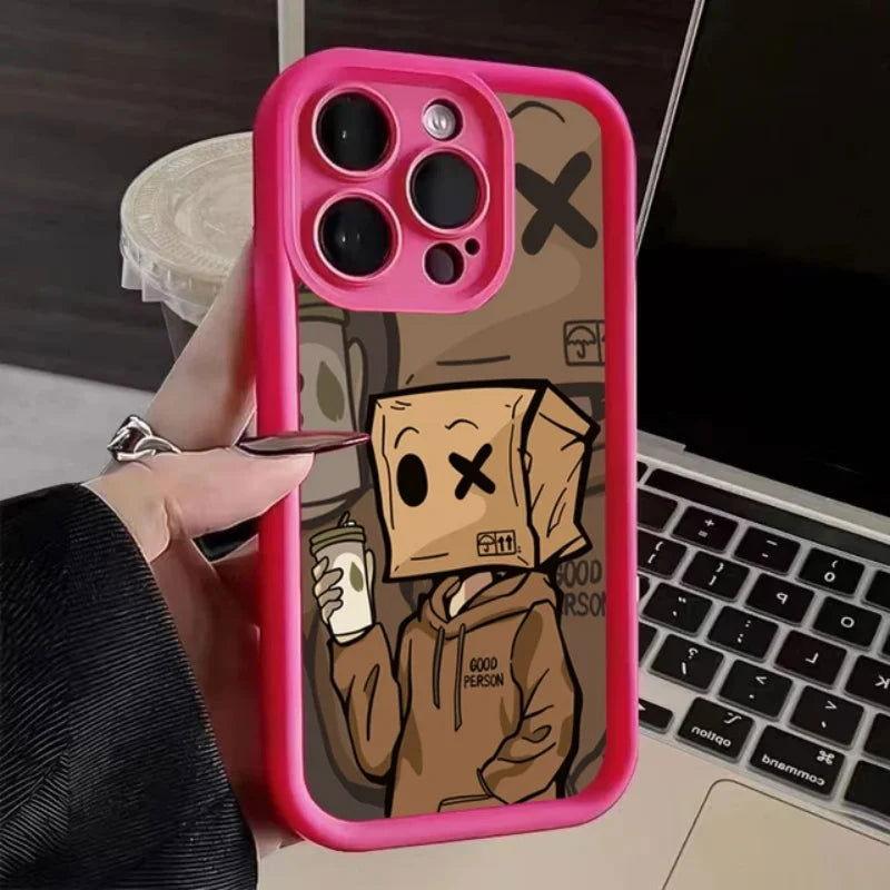 Carton Man Silicone Phone Case for IPhone - HelloAnimeCases