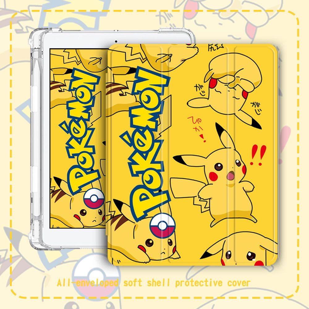 Carton Pika iPad Protective Case TriFold PU Cover - HelloAnimeCases