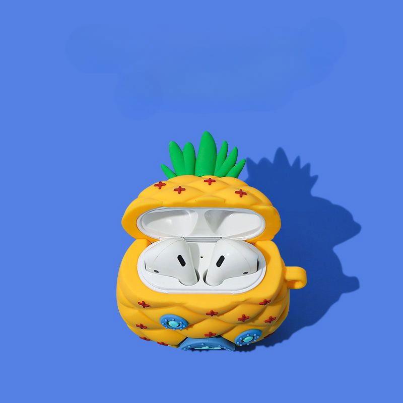 Cartoon Square Pineapple House AirPods Pro Case Soft Silicone - HelloAnimeCases