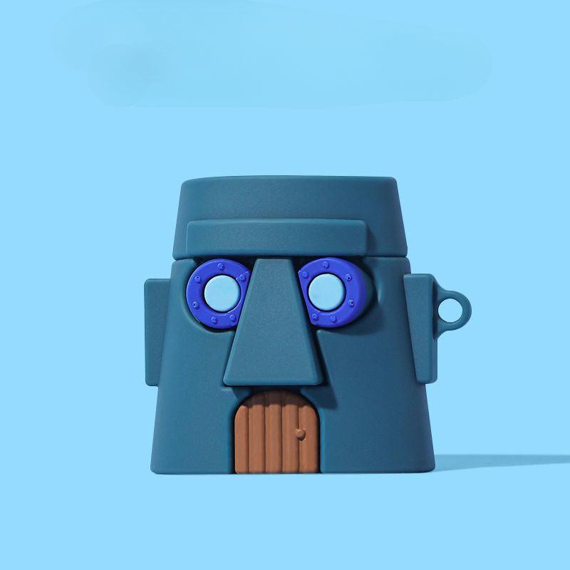 Funda de silicona suave para AirPods Pro con diseño de piña cuadrada de dibujos animados