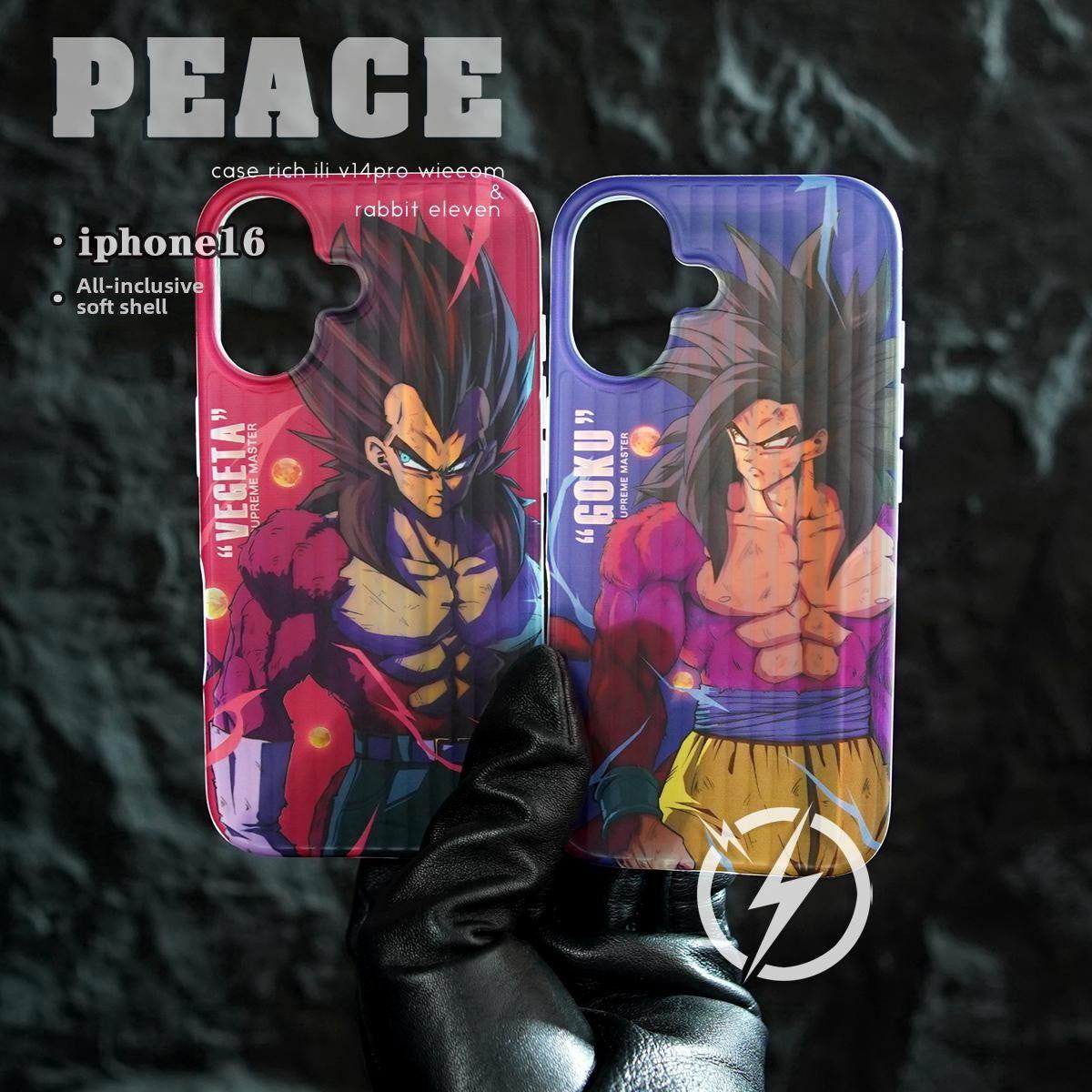 Colorful Gradient Super Saiyan 4 Phone Case- Goku & Vegeta