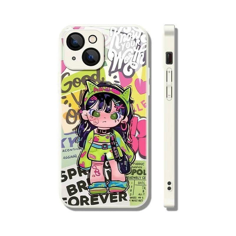 Cute Carton Phone Case Cool Girl - HelloAnimeCases
