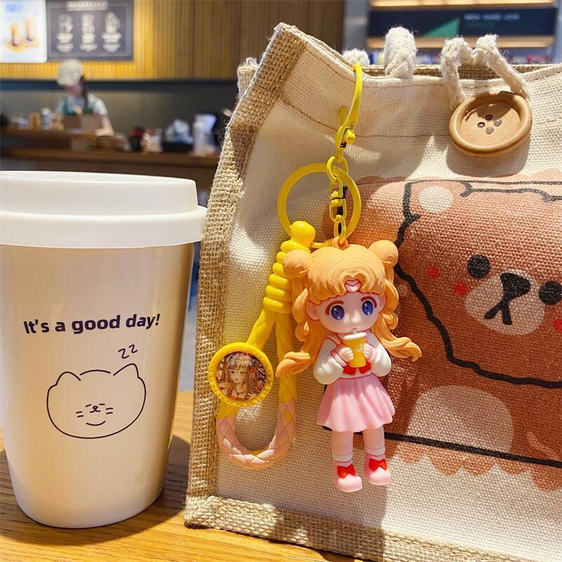 Cute Sailor Moon Phone Case Keychain Female Delicate Key Chain Pendant Car Key School Bag Pendant Gift - HelloAnimeCases