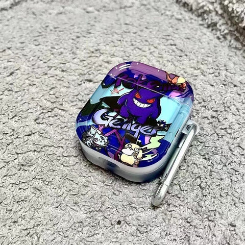 Estuche para Airpods morado con llavero y funda de Anime Gengar