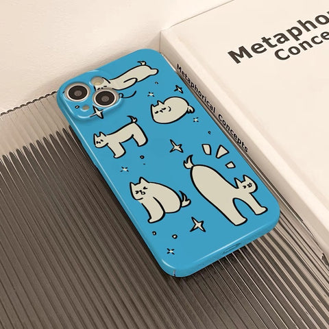 Cute Blue Dog Carton Phone Case