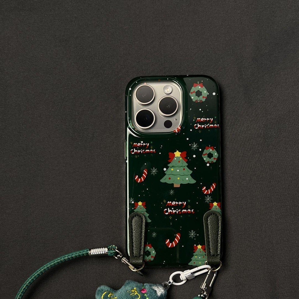 Dark Green Christmas Tree Crutches Apple iPhone Case - HelloAnimeCases