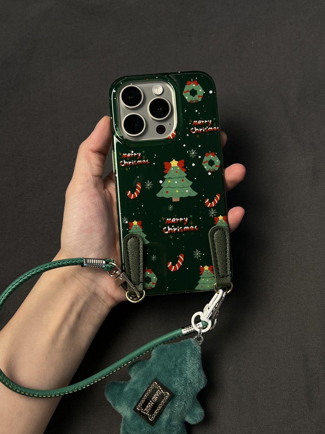 Dark Green Christmas Tree Crutches Apple iPhone Case - HelloAnimeCases