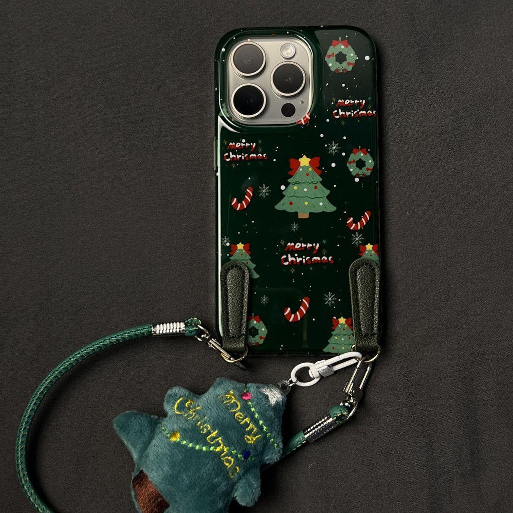Dark Green Christmas Tree Crutches Apple iPhone Case - HelloAnimeCases