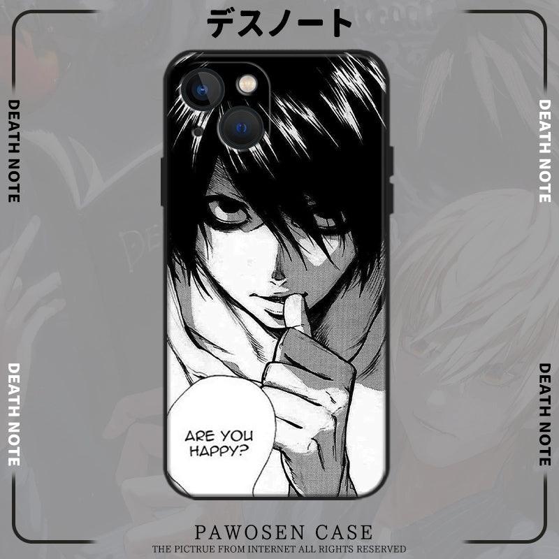 Fundas de silicona para teléfono de la serie iPhone 16 con el anime Death Note