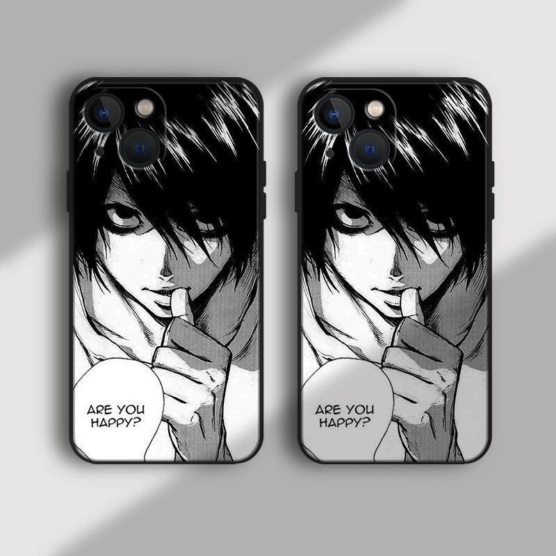Fundas de silicona para teléfono de la serie iPhone 16 con el anime Death Note