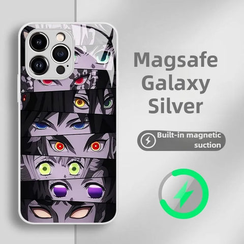 Demon Slayer Magsafe Magnetic Phone Case iPhone Glass PC Cover