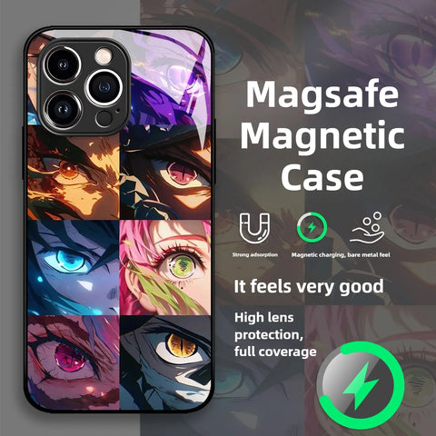 Demon Slayer Magsafe Magnetic Phone Case iPhone Glass PC Cover