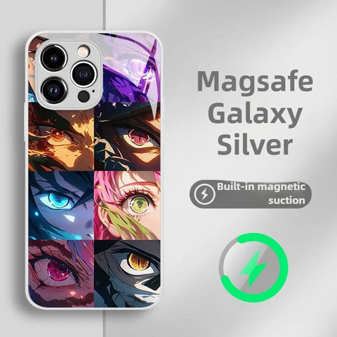 Demon Slayer Magsafe Magnetic Phone Case iPhone Glass PC Cover