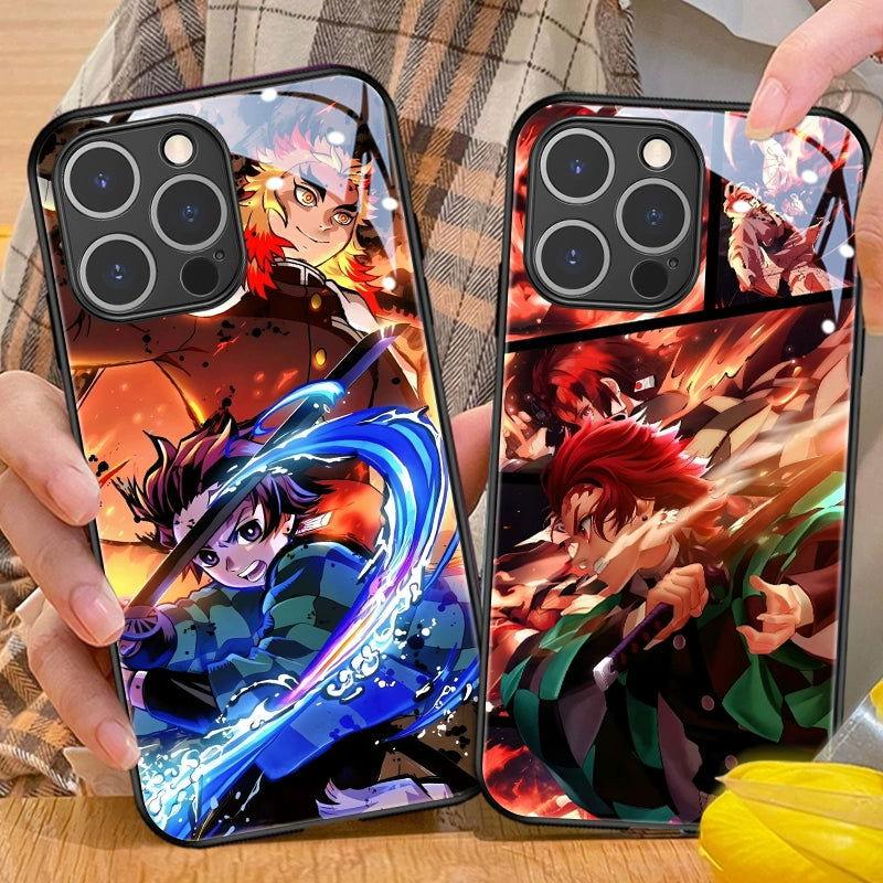 Demon Slayer RGB Light Glowing Phone Case Luminous for iPhone - HelloAnimeCases