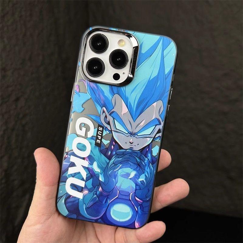 Dragon Ball Z Goku Vegeta Super Saiyan Laser Silver Phone Case - HelloAnimeCases
