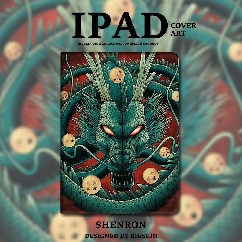 Funda protectora de cuero para iPad con ranura para bolígrafo anticaídas de Dragon Ball Z