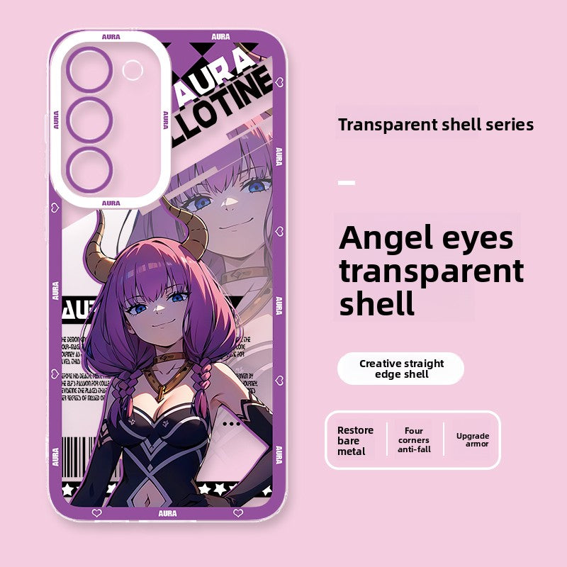Frieren Aura Transparent Four Corners Anti-fall Shell  For Samsung Phones