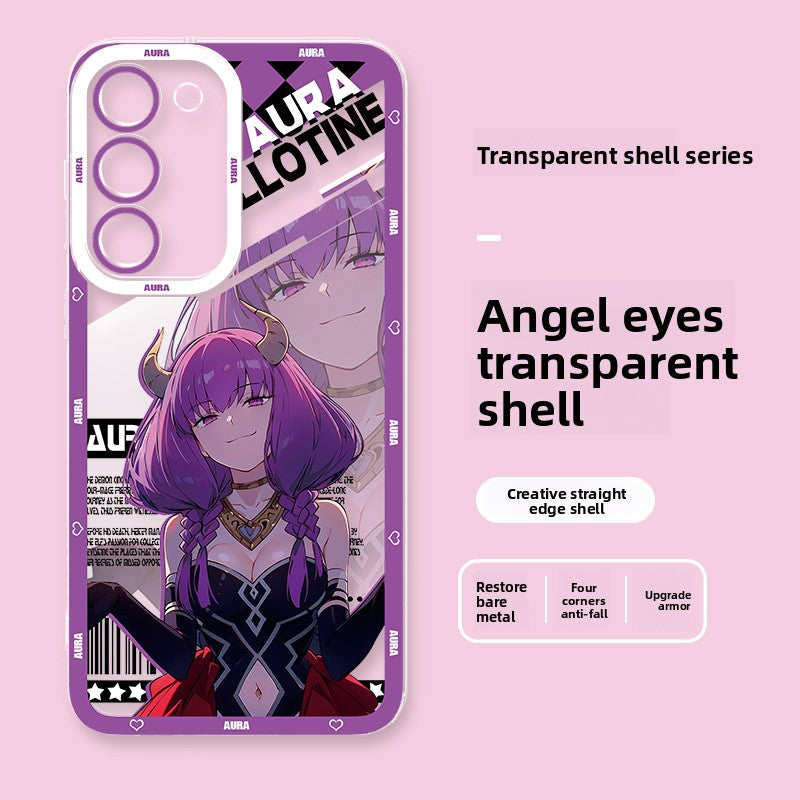Frieren Aura Transparent Four Corners Anti-fall Shell  For Samsung Phones