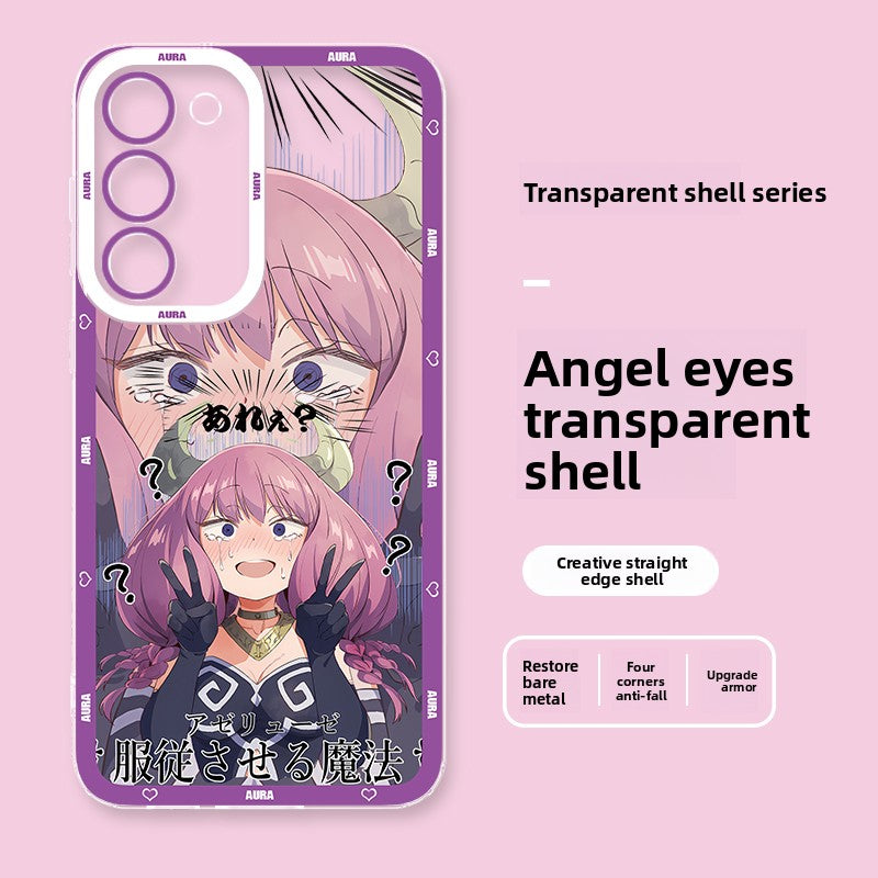 Frieren Aura Transparent Four Corners Anti-fall Shell  For Samsung Phones