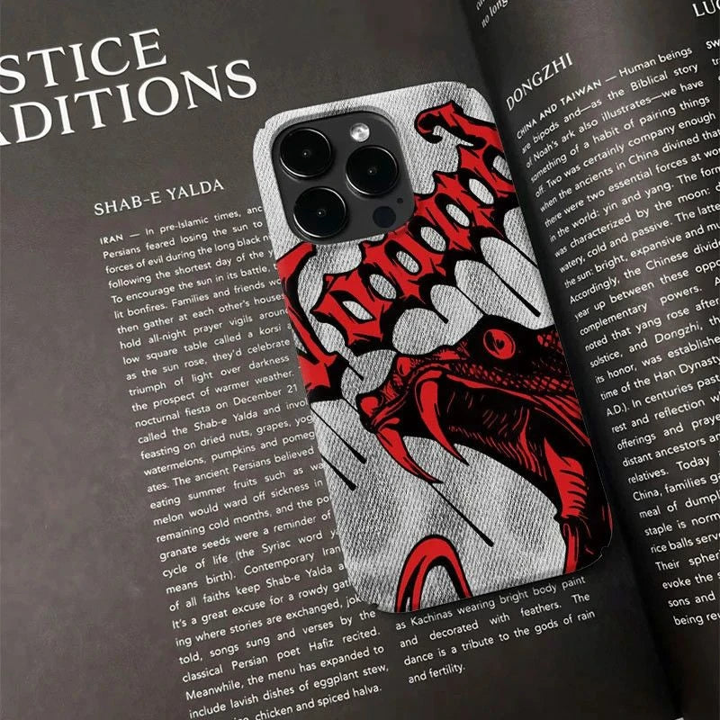 Edgy Crimson Typography Phone Case