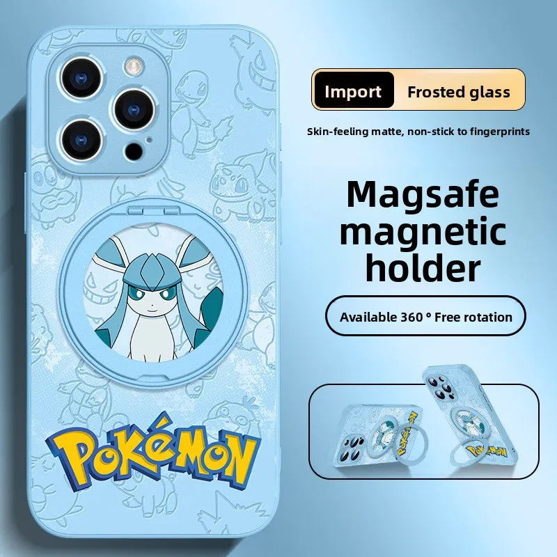Pokemon Eevee MasSafe Phone Case with Magnetic Metal Holder