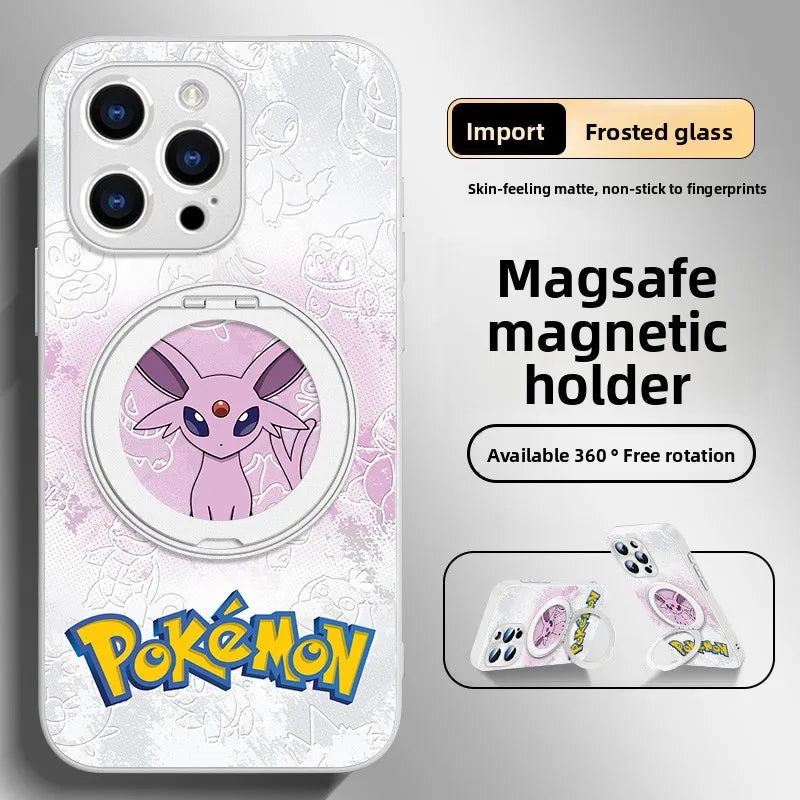 Pokemon Eevee MasSafe Phone Case with Magnetic Metal Holder