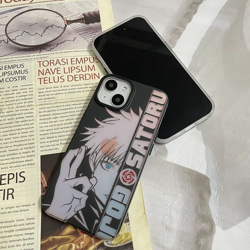 Gojo Pose Laser Anime Phone Case Anti-drop