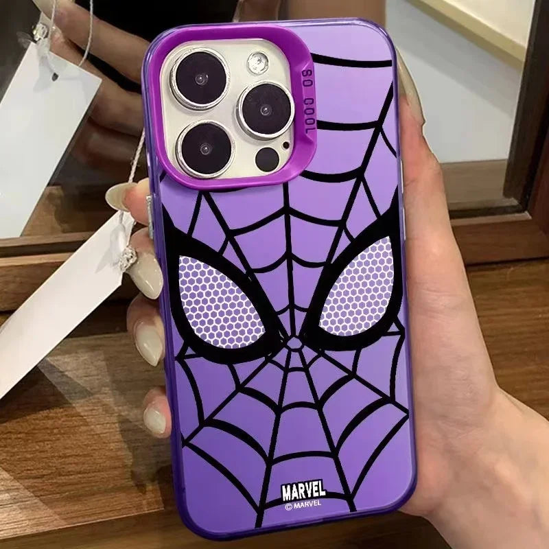 Spider Shockproof Laser Matte Anime Phone Case for IPhone