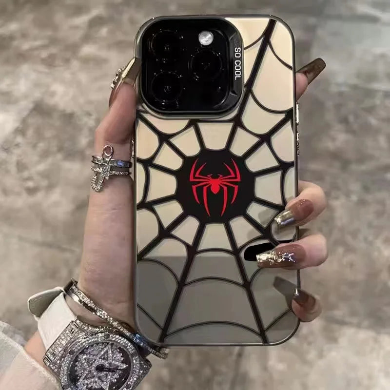 Spider Shockproof Laser Matte Anime Phone Case for IPhone