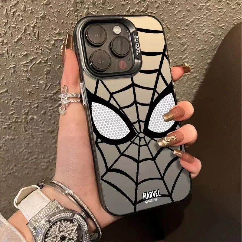 Spider Shockproof Laser Matte Anime Phone Case for IPhone