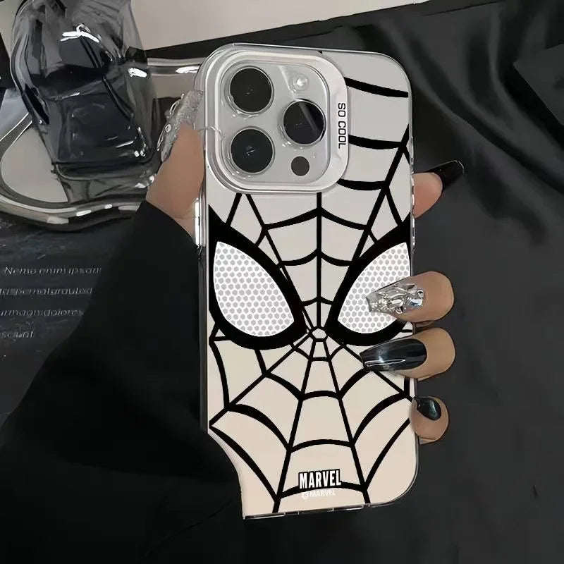 Spider Shockproof Laser Matte Anime Phone Case for IPhone