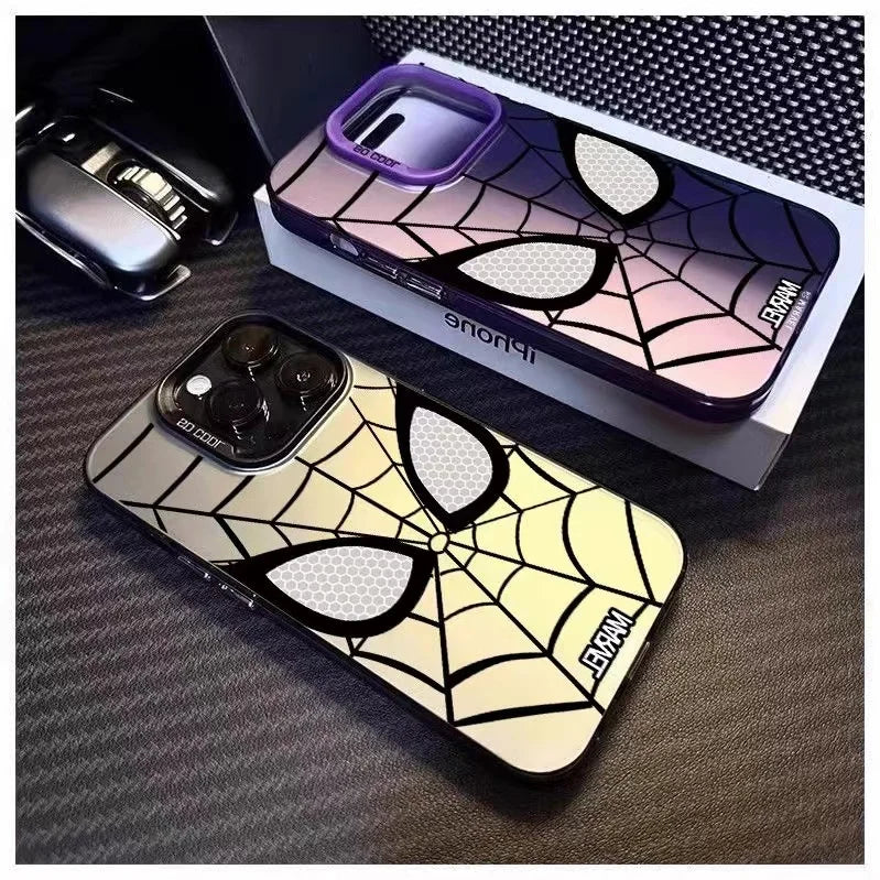 Spider Shockproof Laser Matte Anime Phone Case for IPhone